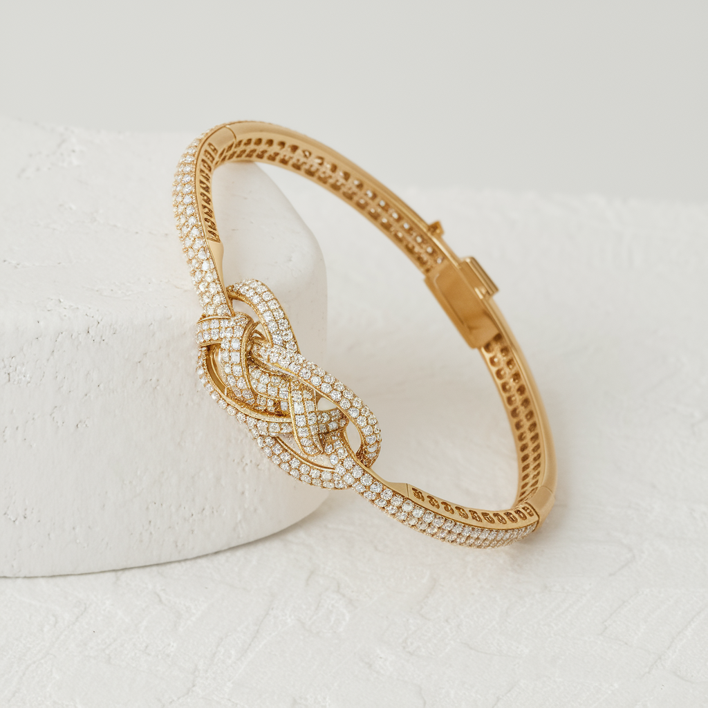 Women’s Gold Bracelet with Diamonds & Rhinestones